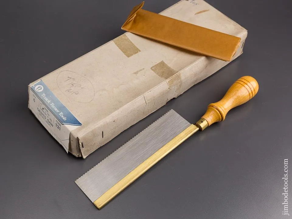 15 point 7 inch Rip TYZACK Brass Back Dovetail Saw MINT in Original Wrapper & Box NEW OLD STOCK-  85433