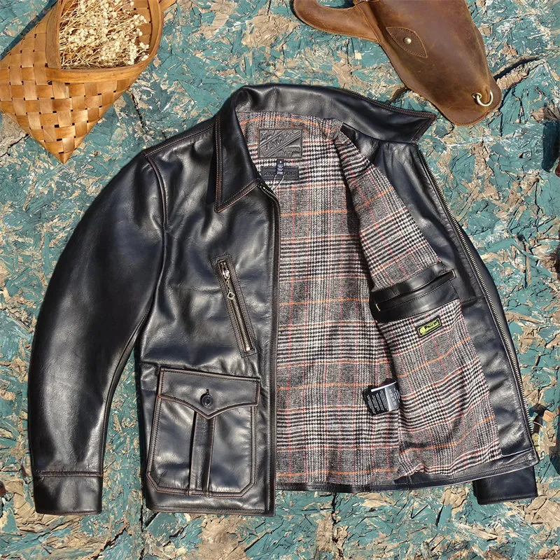 1920s Leather Newsboy Jacket