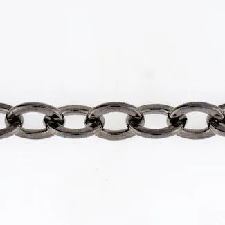 5x7mm Gun Metal Plated Flat Cable Chain