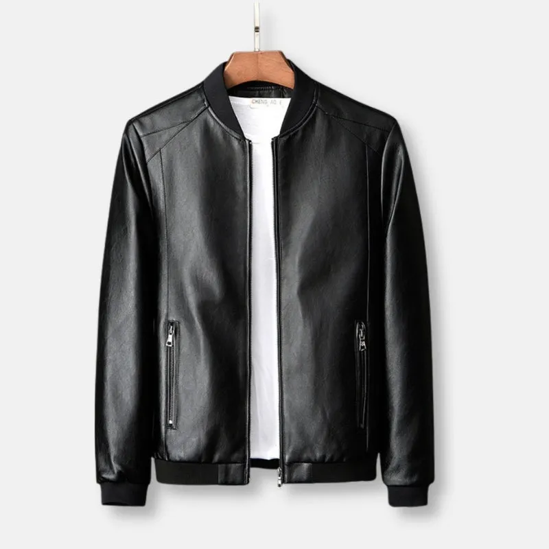 Antonios Leather Baseball Jacket