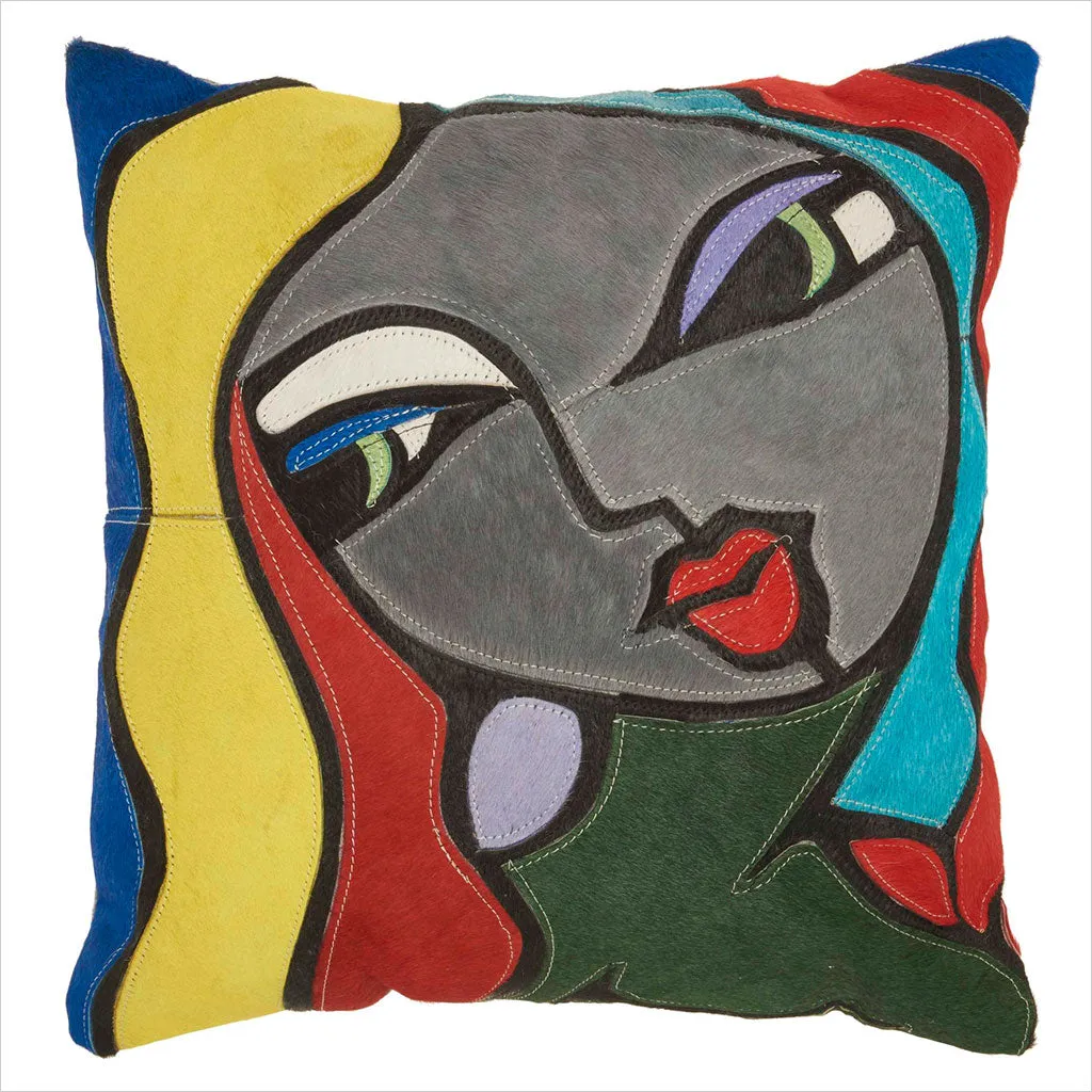 Art Deco Pillow - Natural Hide