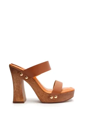 Aryana Leather Platform Sandals - Deep Nude