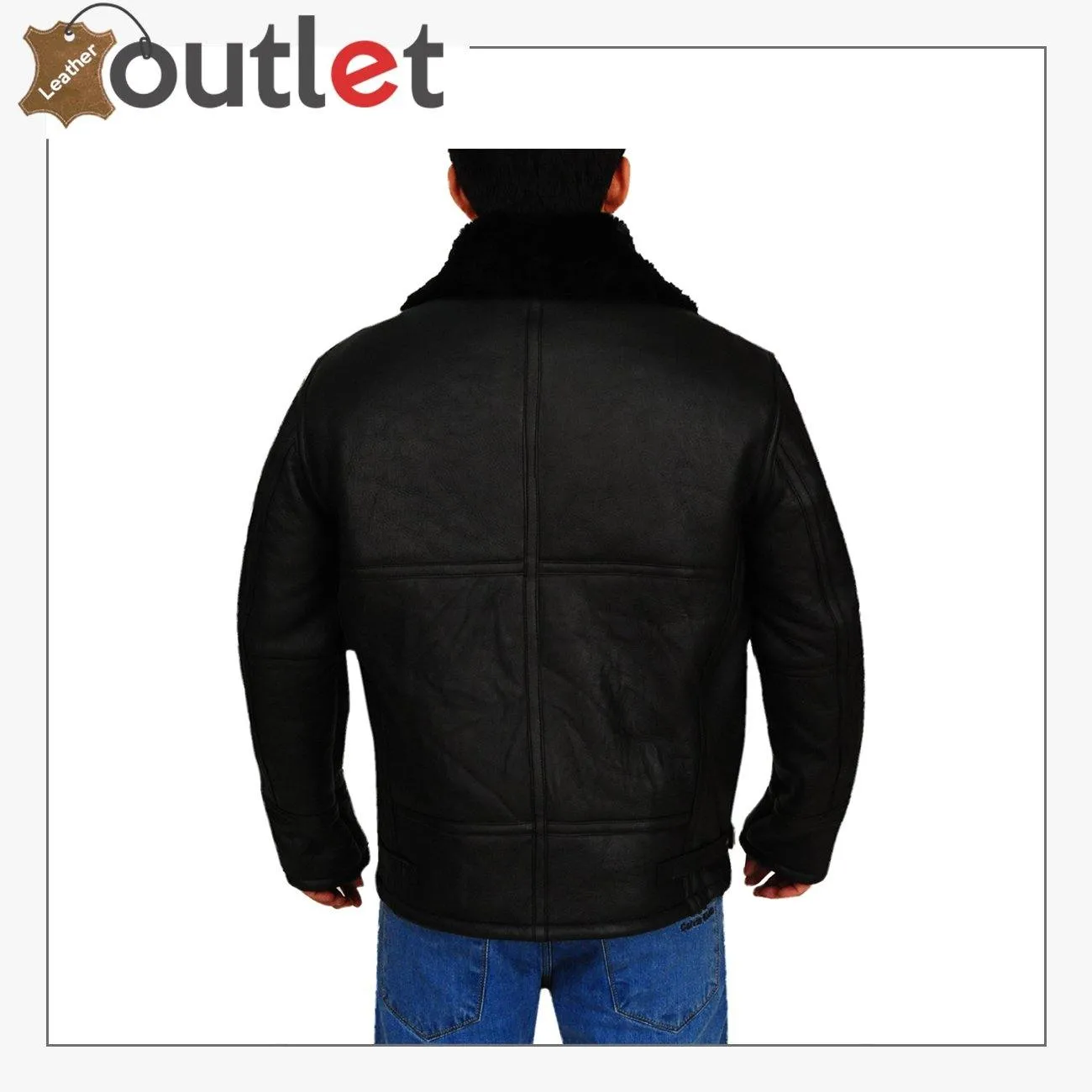 B3 Aviator Bomber Sheepskin Black Jacket