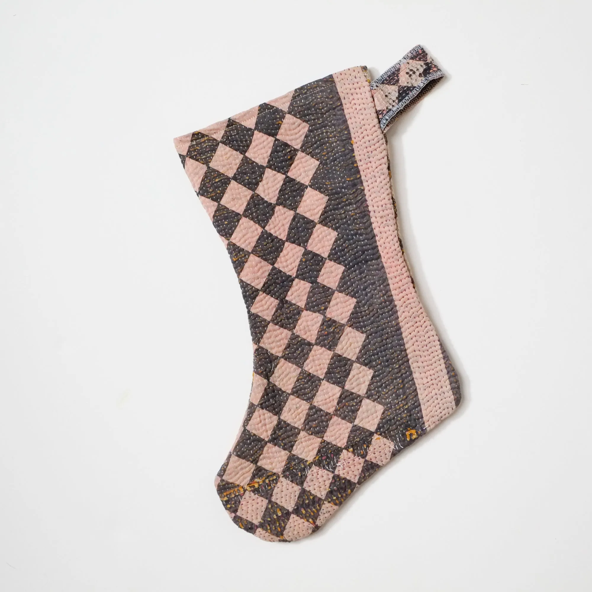 Black and Pink Diamonds Holiday Stocking 008