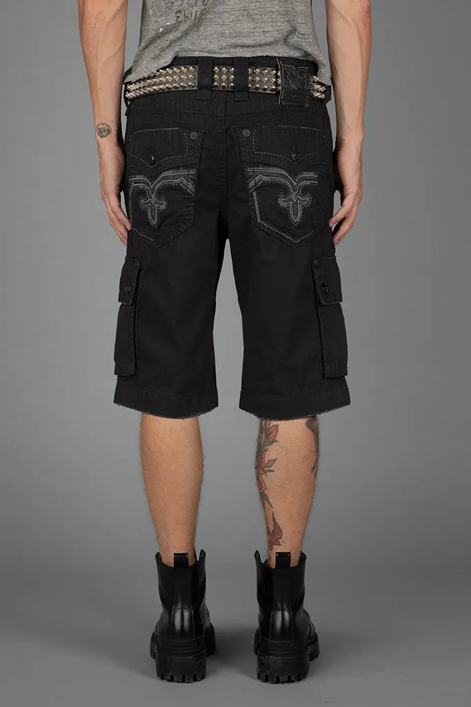 BLACK CARGO SHORTS