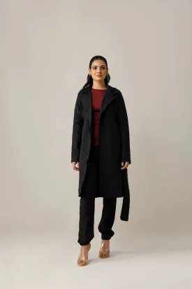 Black Long Lapel Coat