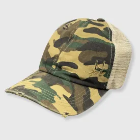 Camo Green Torn Style Cap