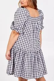 Curve Gingham Smock Dress