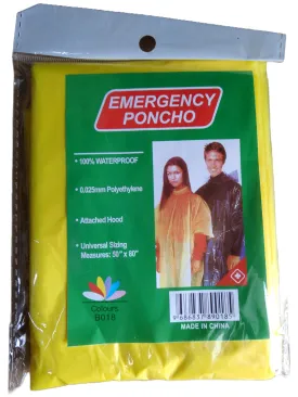 Disposable Poncho Rain Coat Waterproof 50" x 80" | Model: RC-VS1031