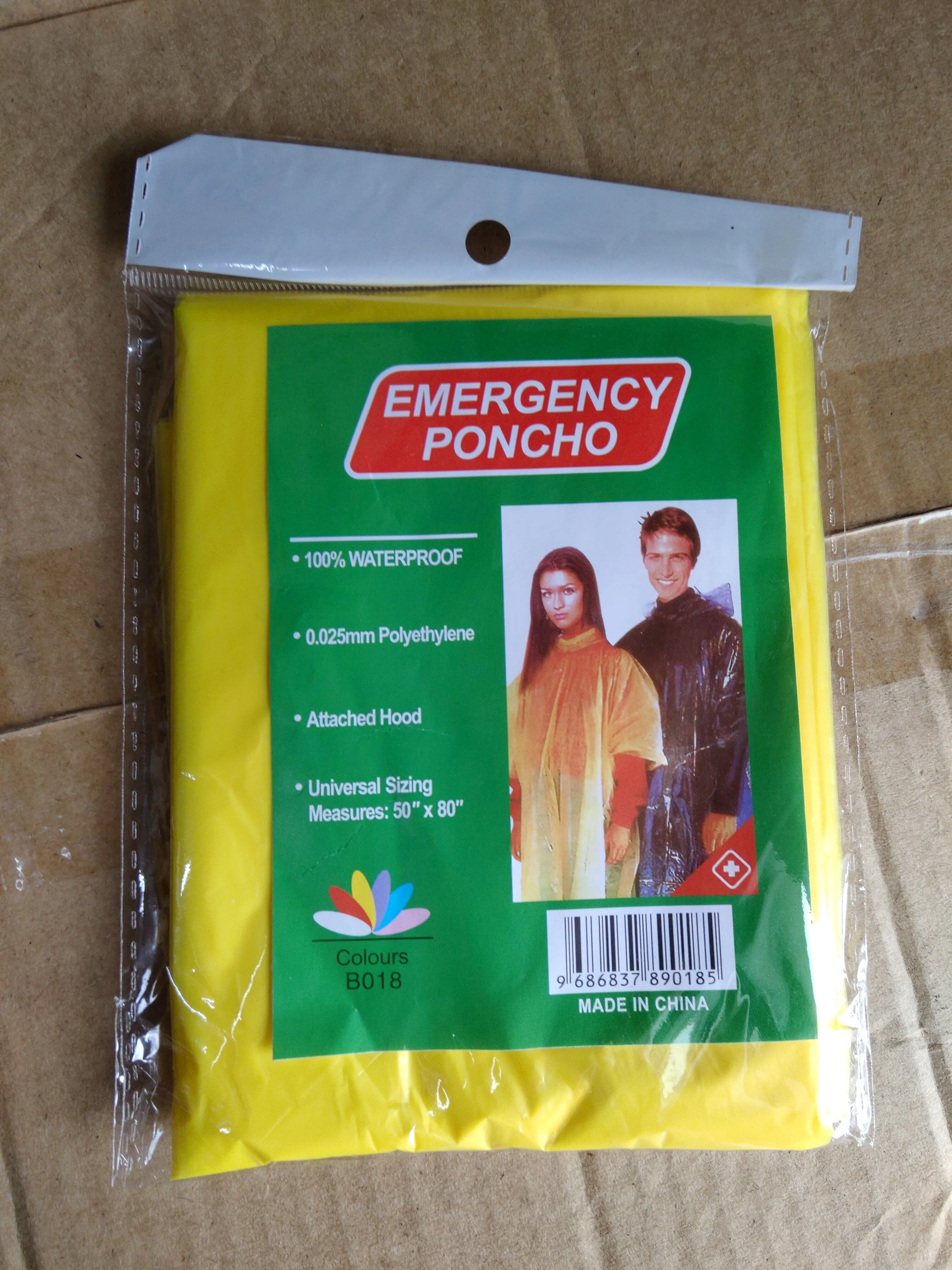 Disposable Poncho Rain Coat Waterproof 50" x 80" | Model: RC-VS1031