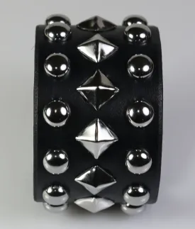 Dome and Pyramid Studded Wristband