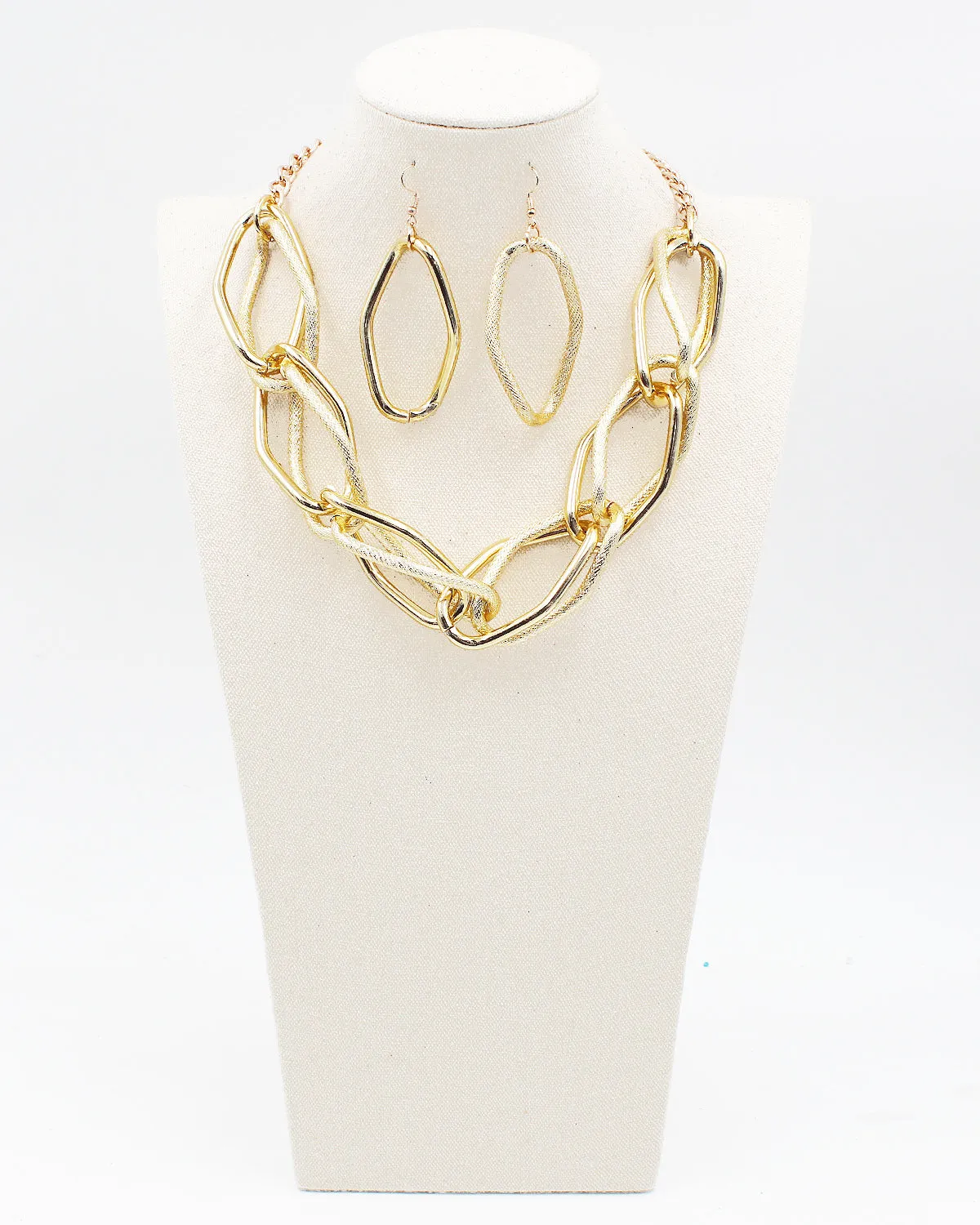 Double Linked Chain Necklace Set