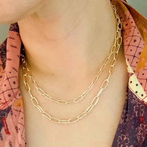 Double The Gold Chain Link Necklace