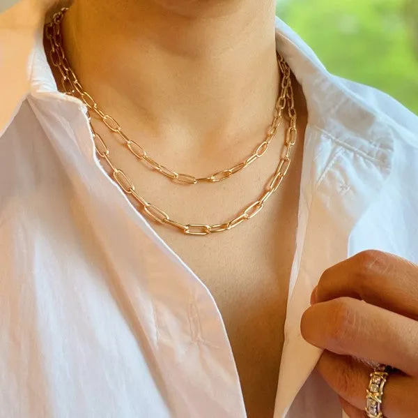 Double The Gold Chain Link Necklace