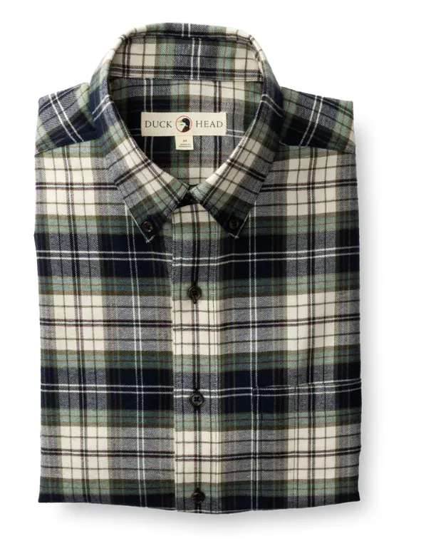 Duck Head Becker Plaid Flannel Shirt Shirt Dark Forest