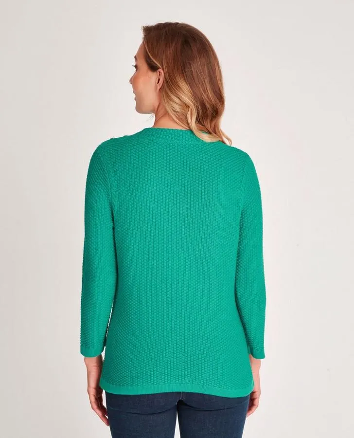 Eden Bardot Moss Stitch Sweater