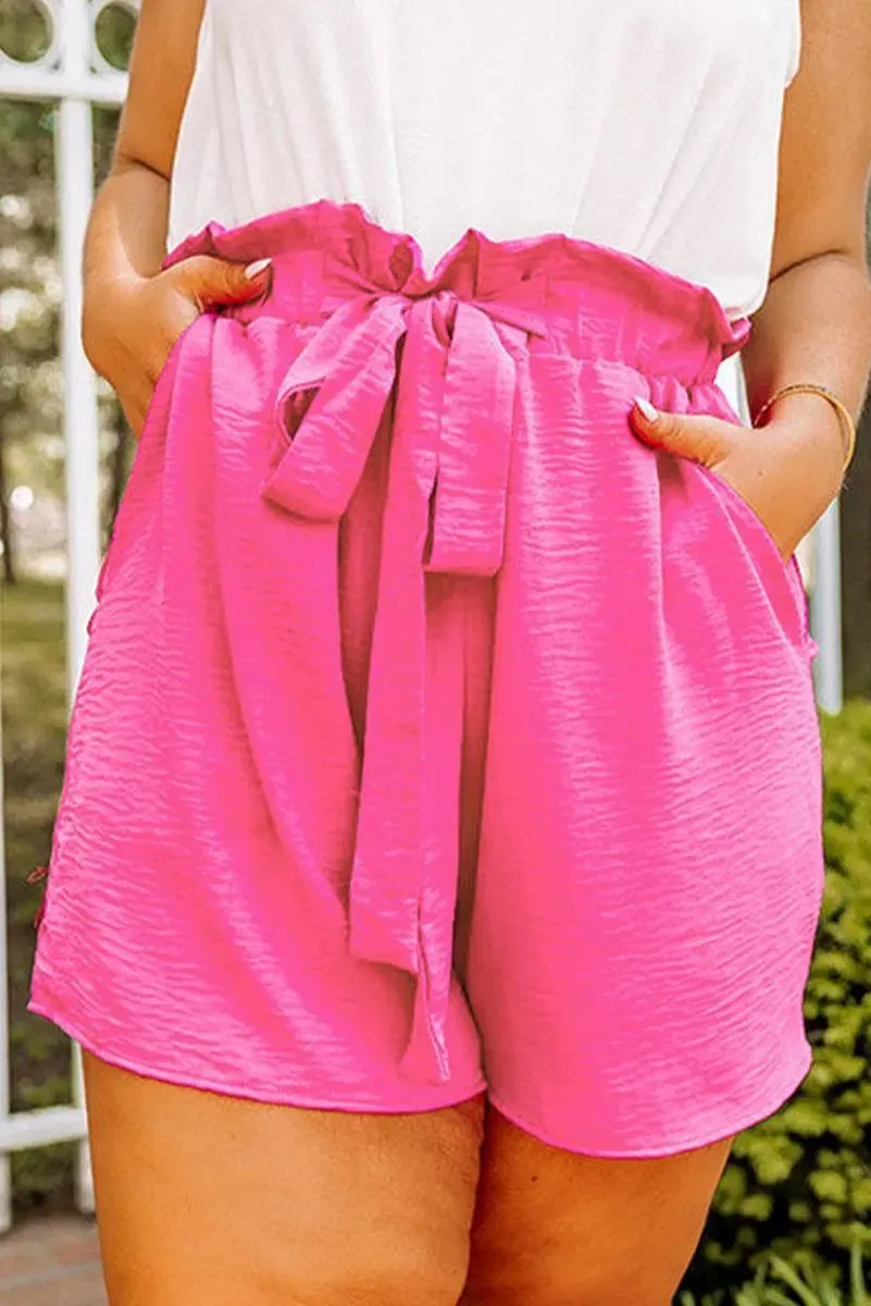 Get Comfy with Plus Size Paperbag Shorts - Shop Now!