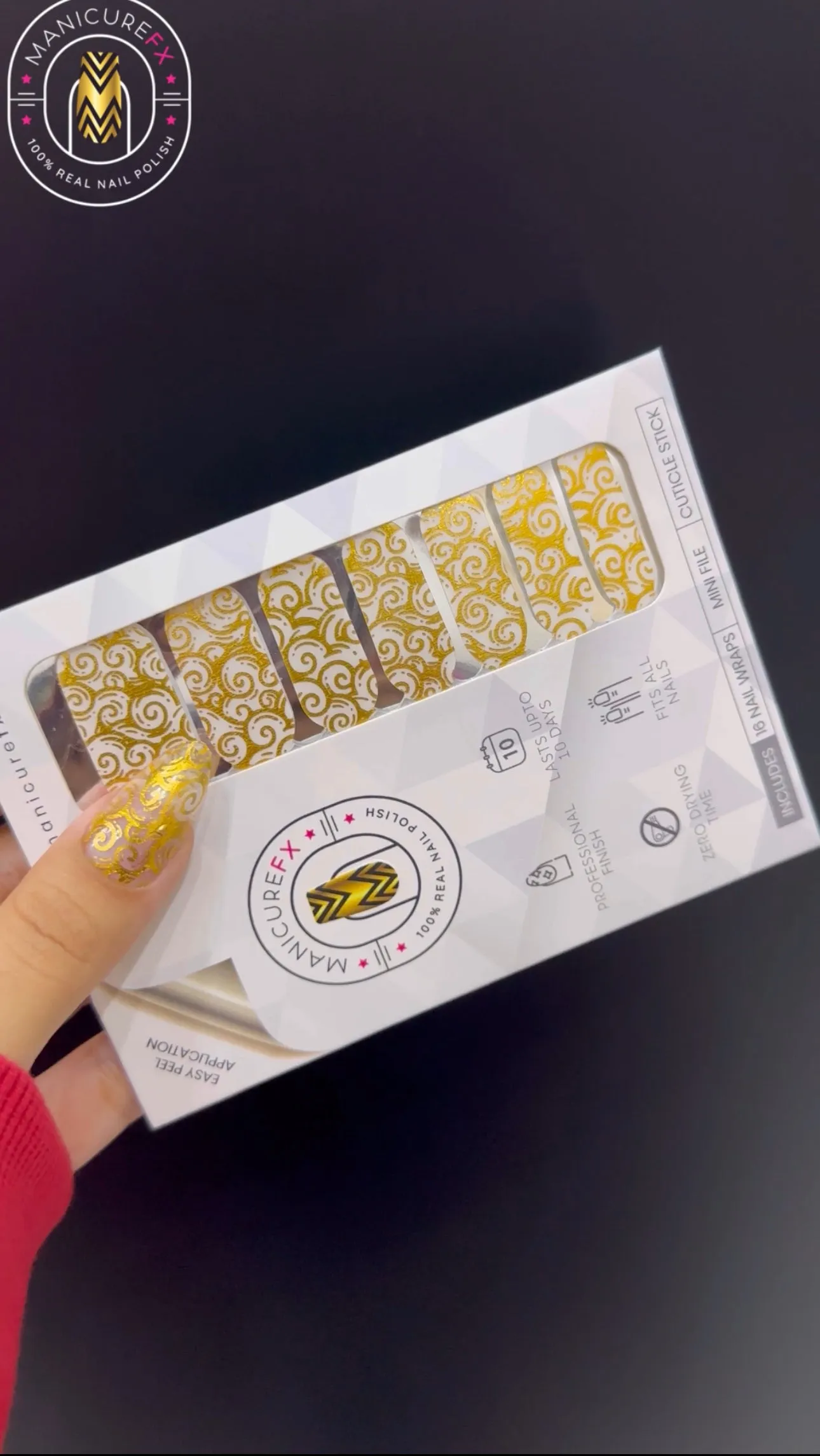 Golden Spirals - Nail Wraps (Standard)