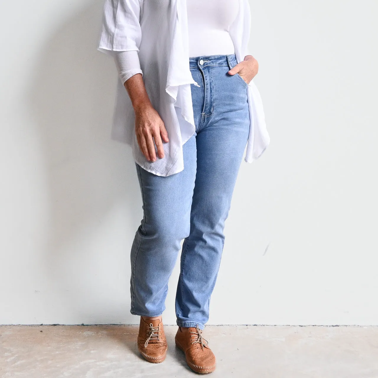 High-Waist Stretch Denim Jeans