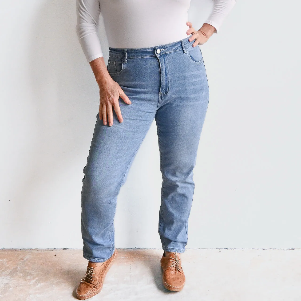 High-Waist Stretch Denim Jeans