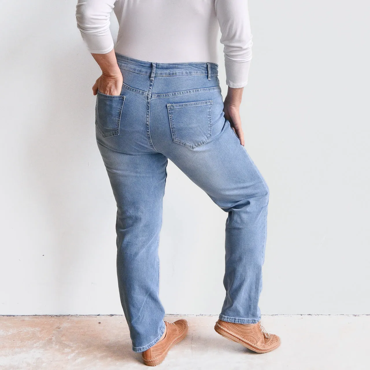 High-Waist Stretch Denim Jeans