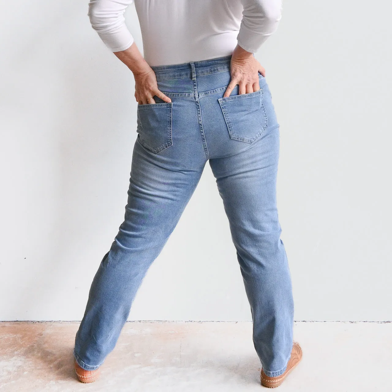 High-Waist Stretch Denim Jeans