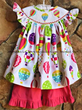 Hot Air Balloon Smocked Shorts Set