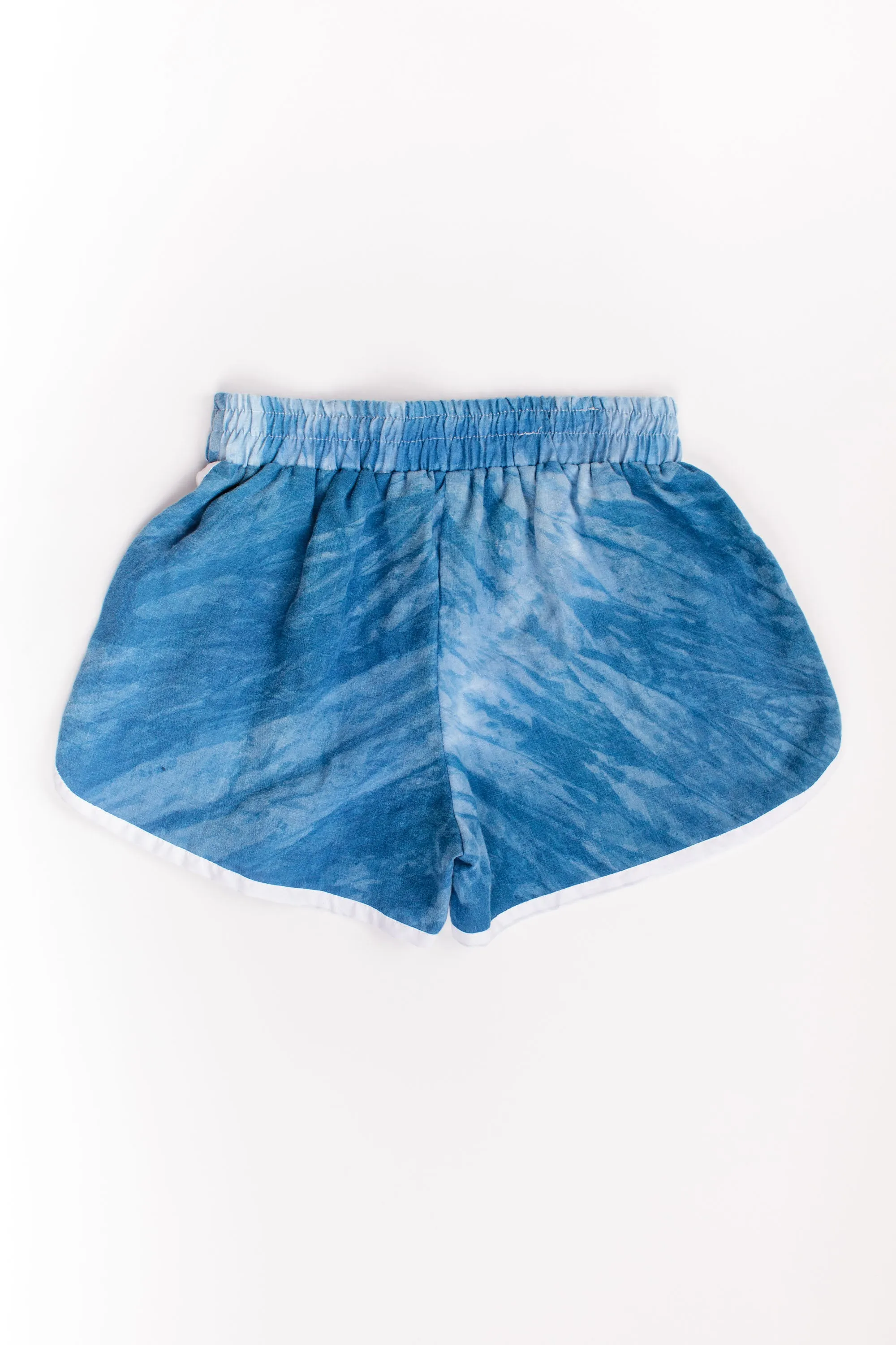 Indigo Dyed Linen Track Shorts (Multiple Sizes)