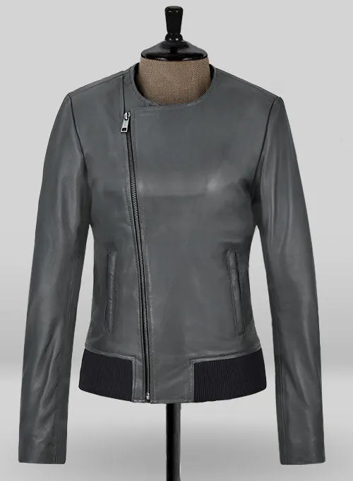 Jennifer Aniston Grey Leather Jacket