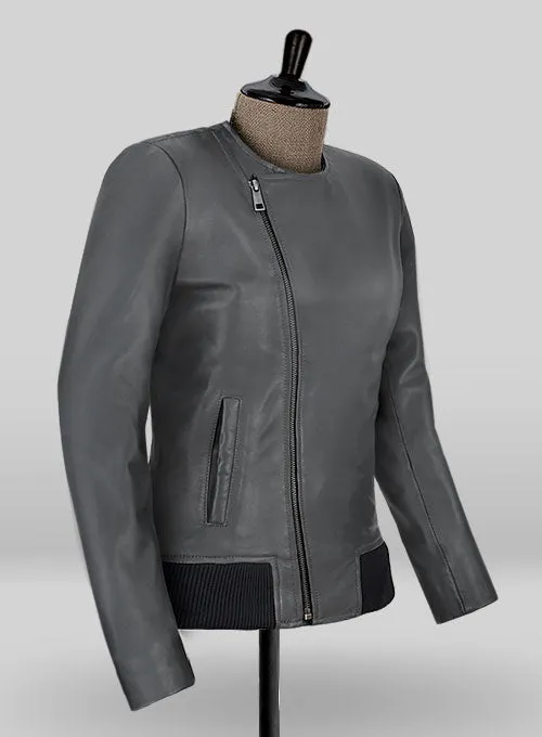 Jennifer Aniston Grey Leather Jacket