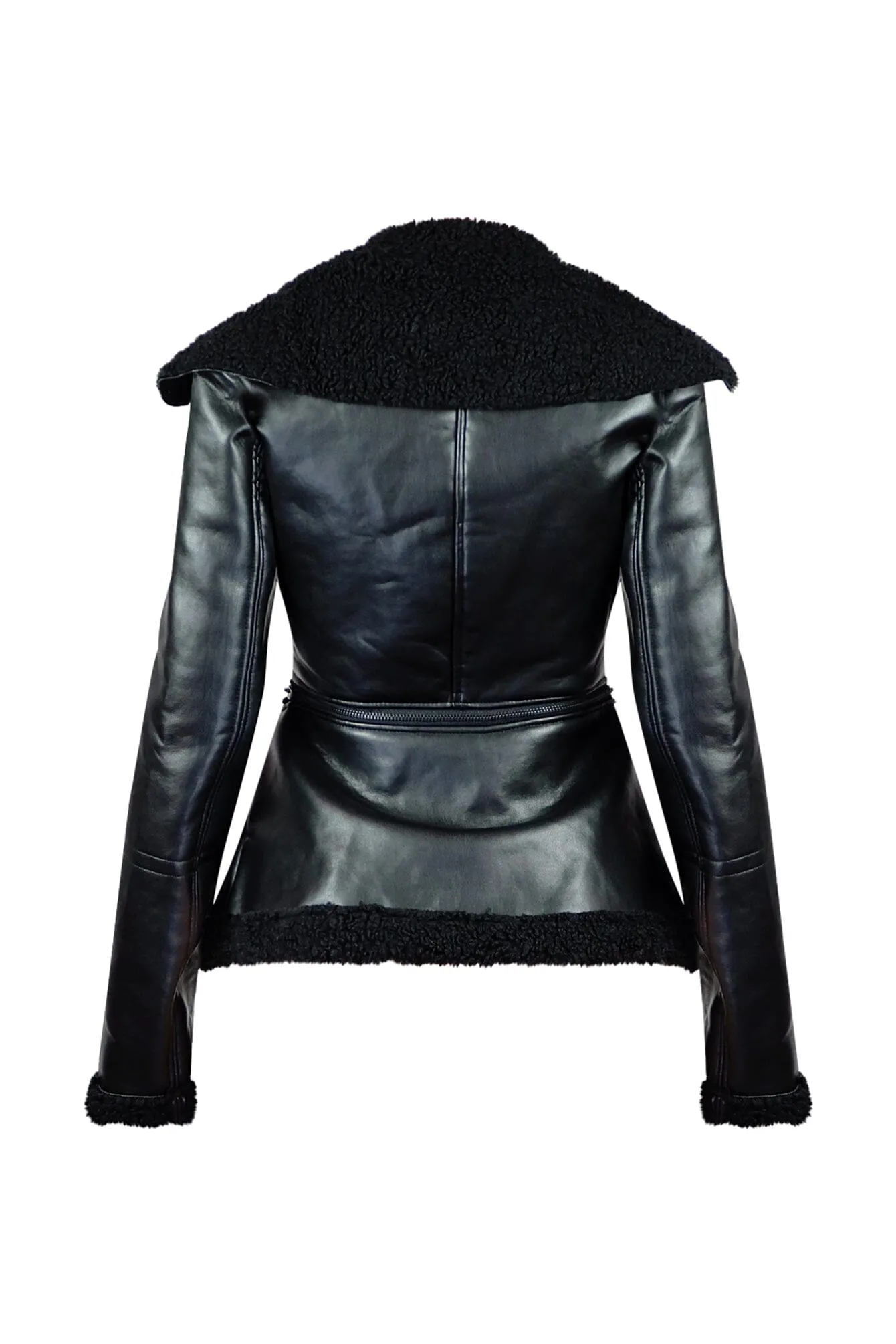 Josephina Faux Leather Sherpa Jacket