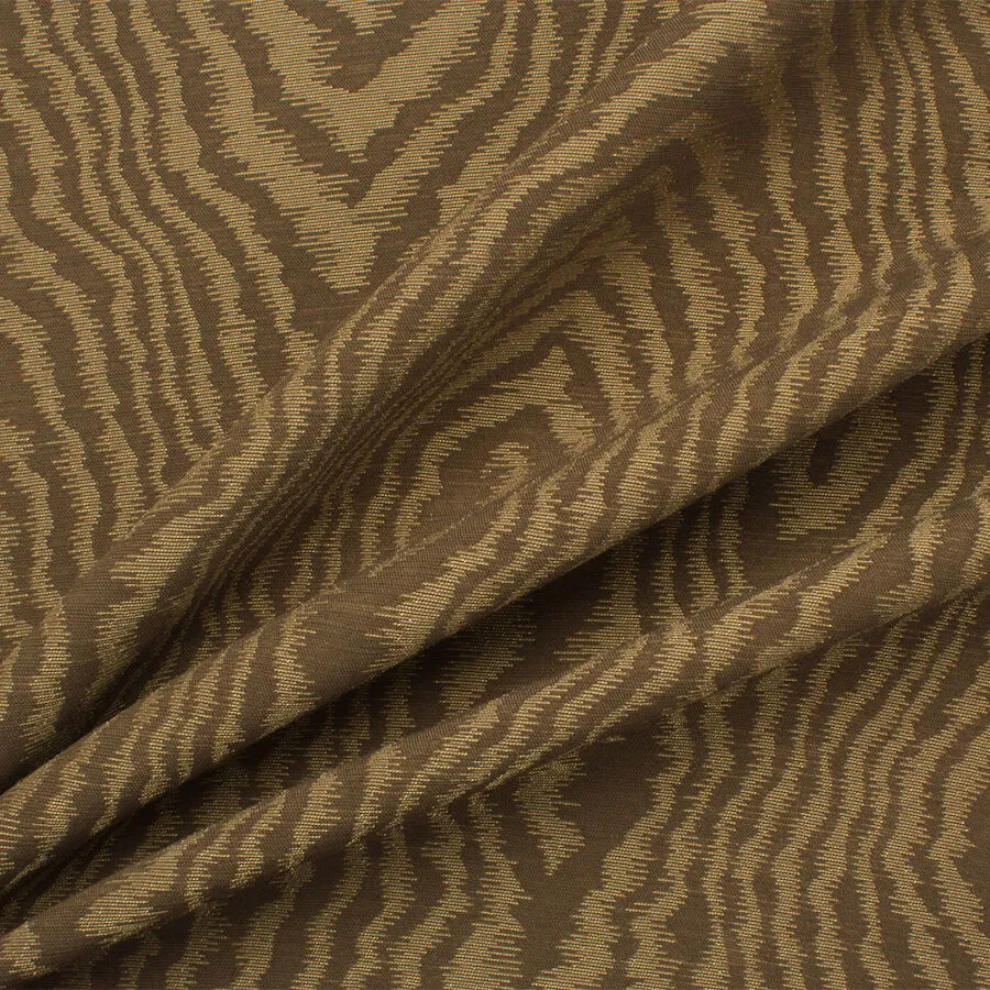 Khaki Metallic Jacquard Cloqué