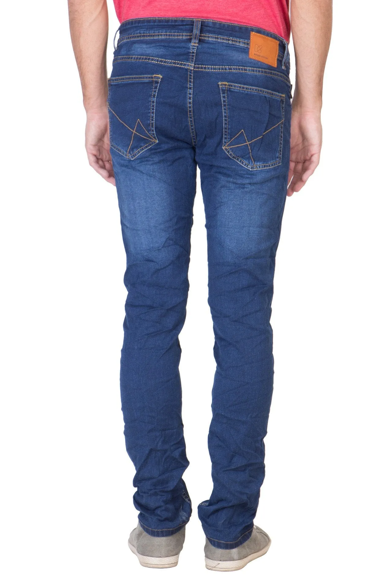 KROSSSTITCH Men's Straight Fit Denim Blue Jeans