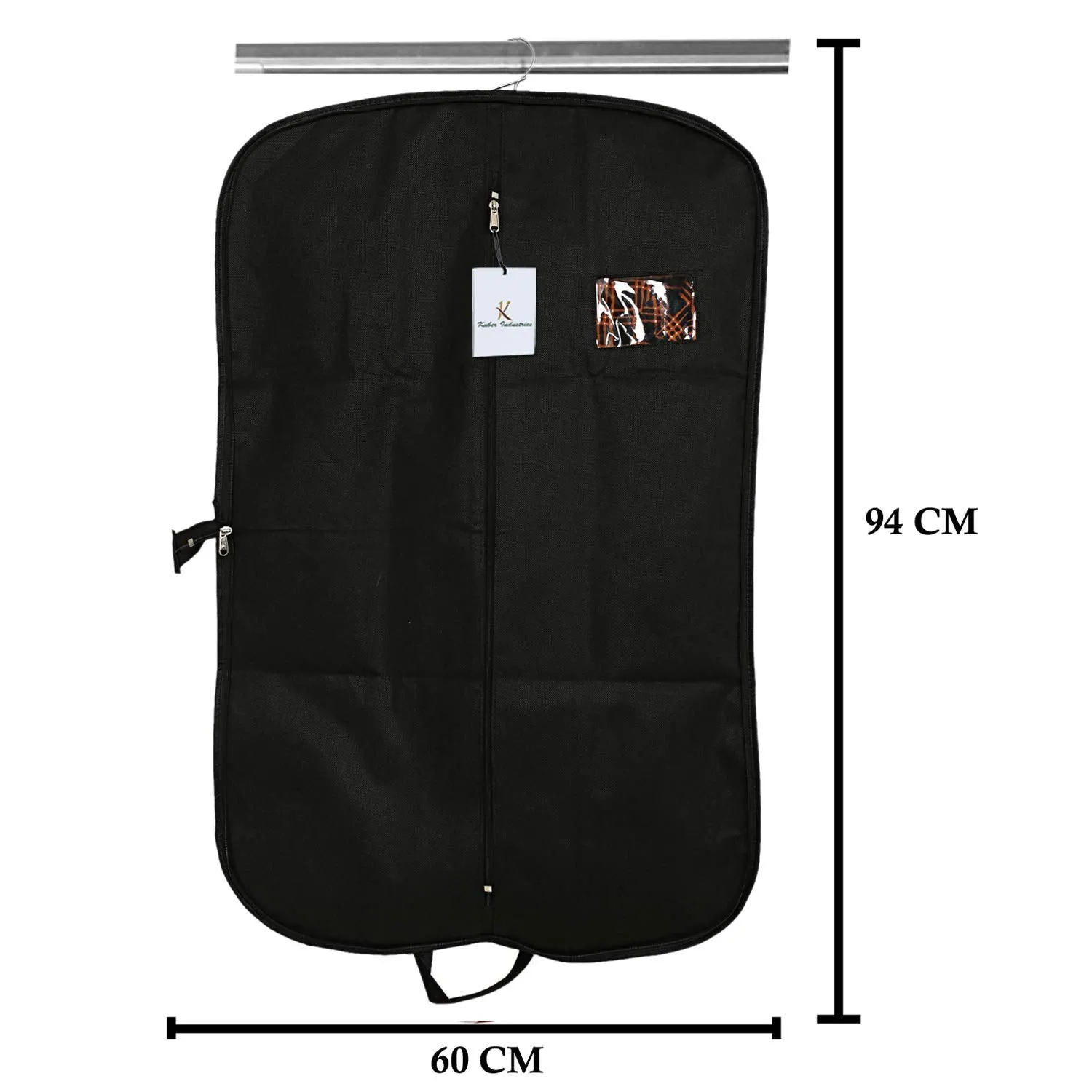 Kuber Industries Coat Cover|Foldable Blazer Cover|Suit Cover With Zipper Closure|Cloth Organizer For Dust Proof Jacket|Set of 2 Piece (Black)