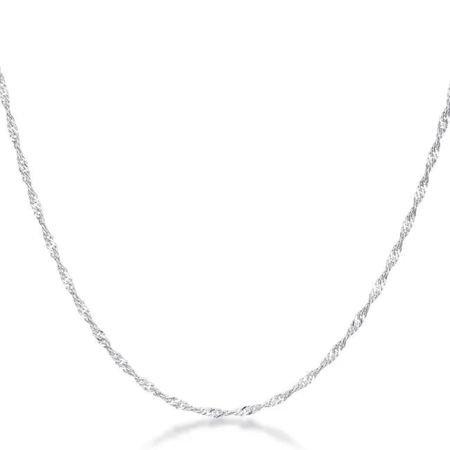 Livina Silver Twist Link Necklace | 16in