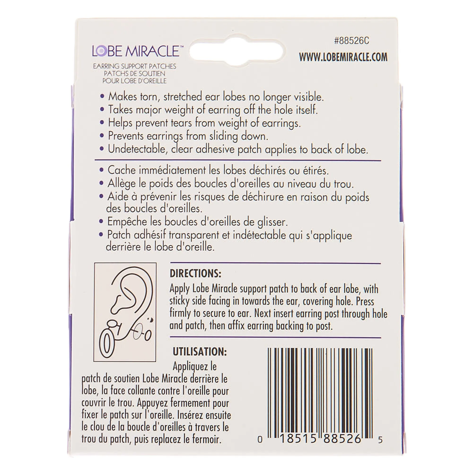 LOBE MIRACLE - Earring Support Patches (60 Patches/Pack)