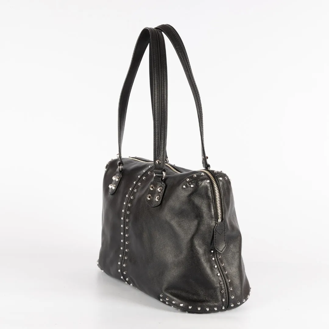 Michael Kors Leather Studded Shoulder Bag