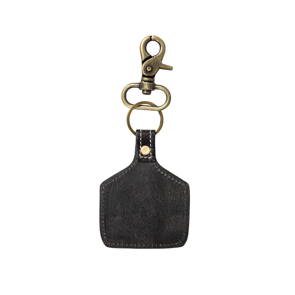 Prickly Pear Blooms Hand-Tooled Key Fob