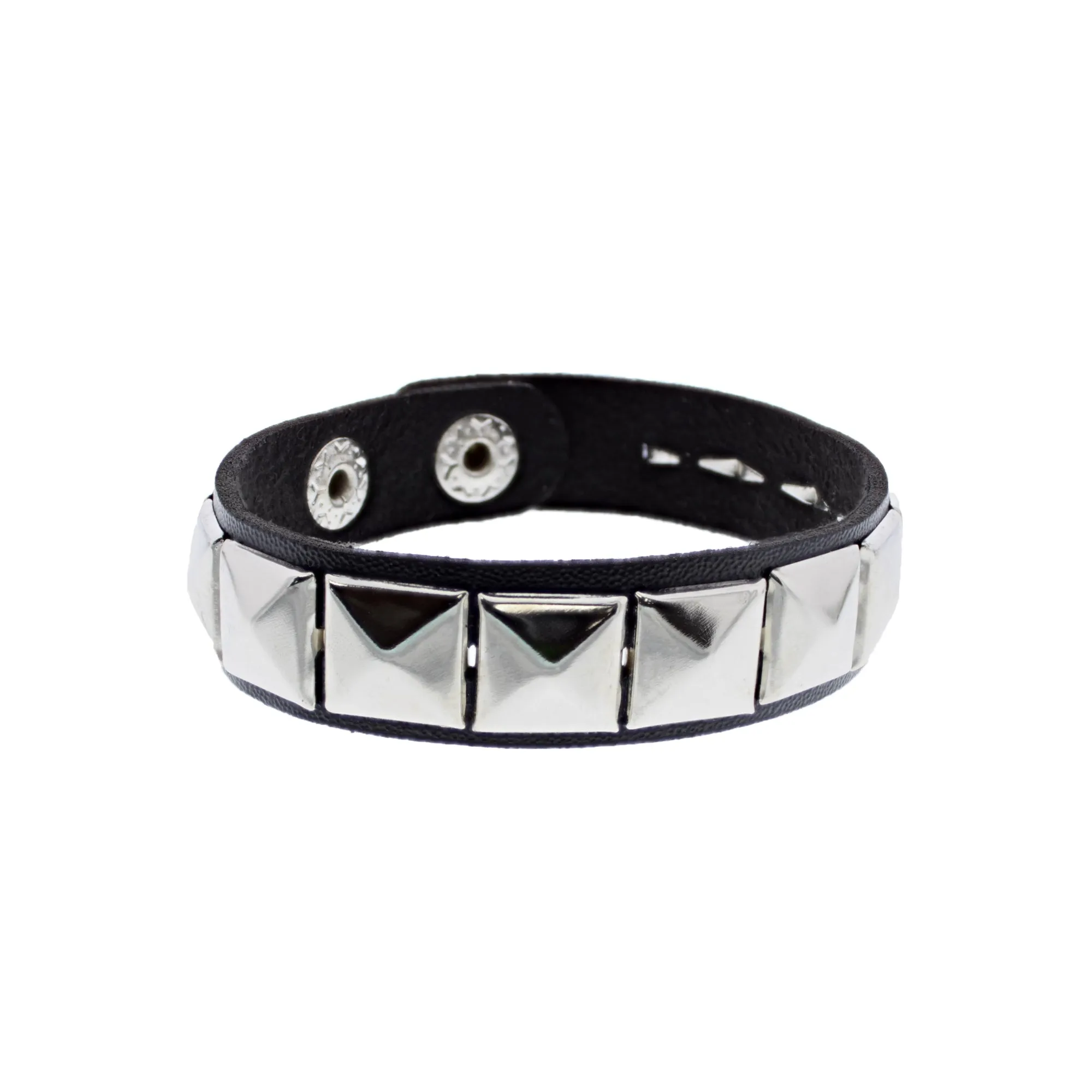 Pyramid Studded Leather Bracelet