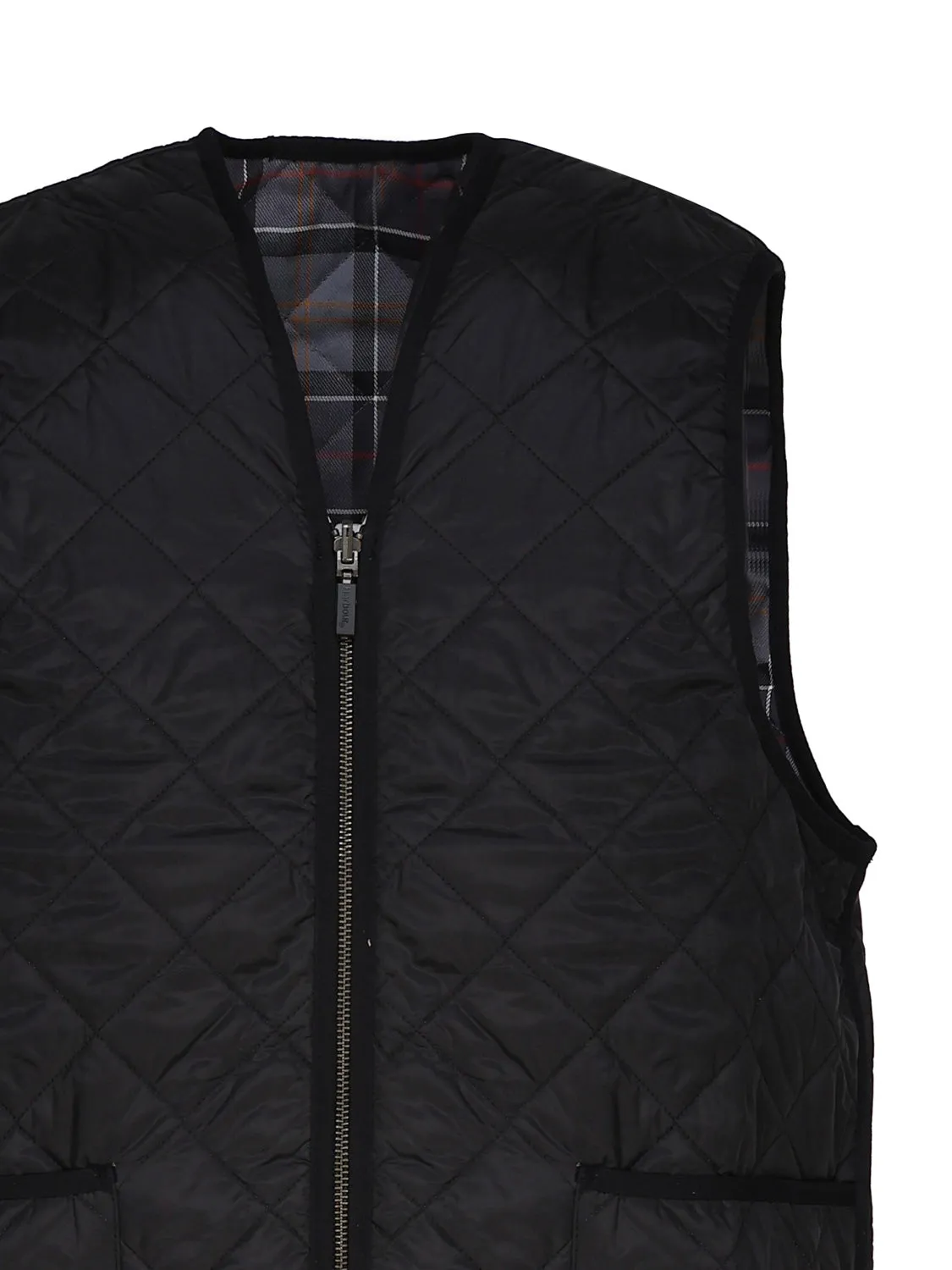 Quilted Zip-In Liner Waistcoat in Black