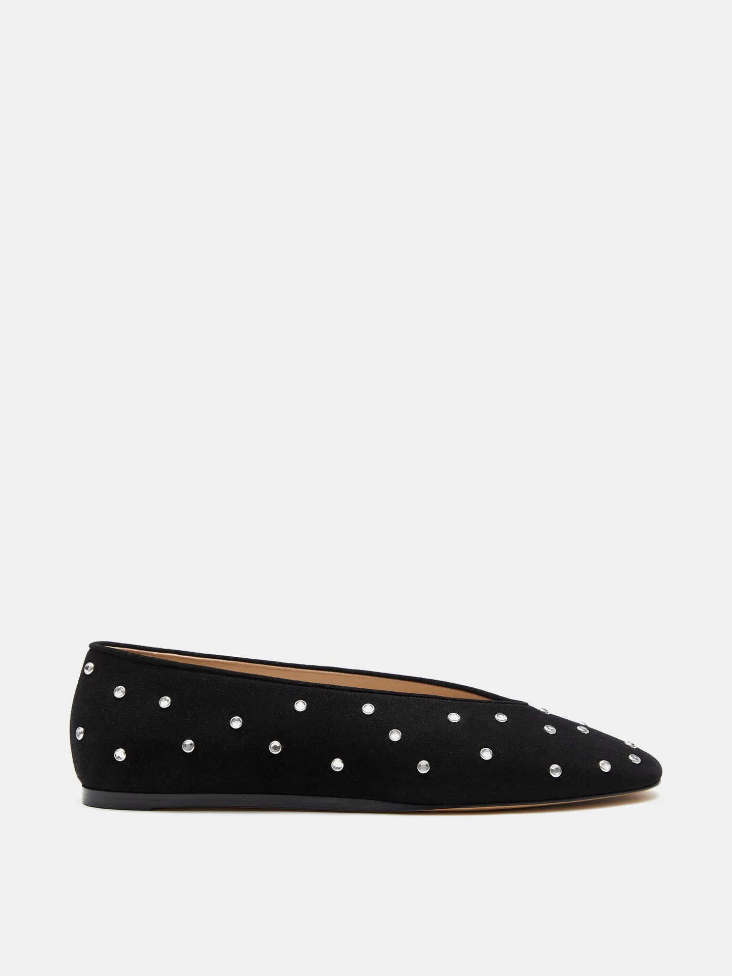 Regency Slipper / Crystal Studded Black Suede