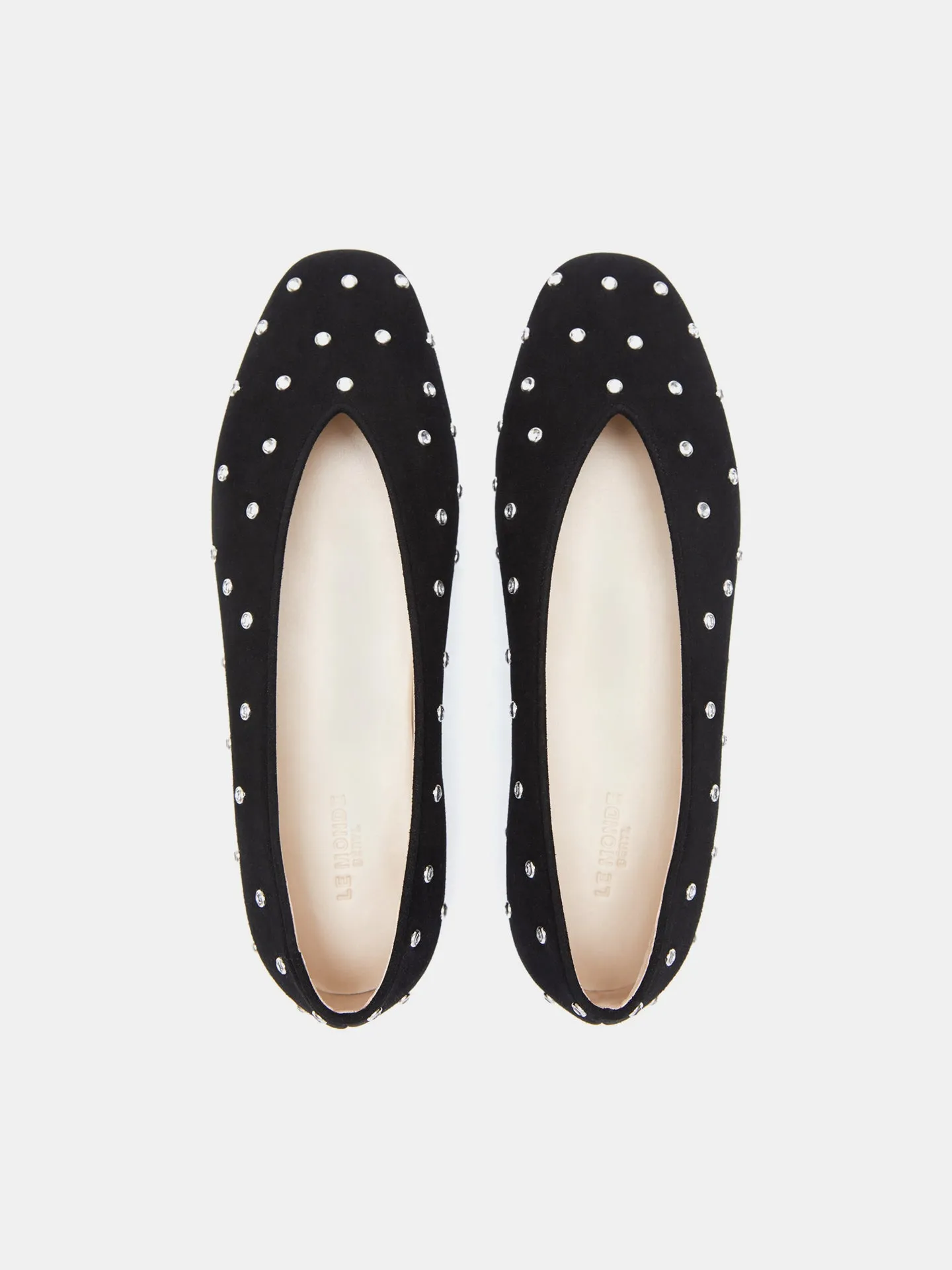 Regency Slipper / Crystal Studded Black Suede