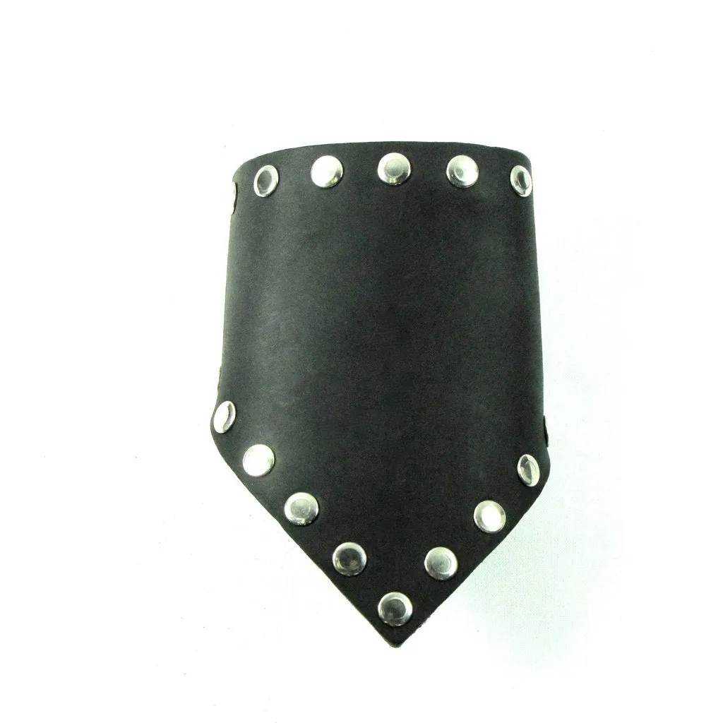 Riveted Black Leather Triangle Cuff