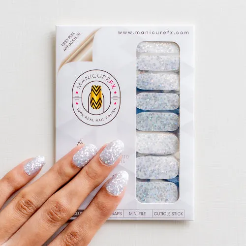 Silver Glitter Nails - Nail Wraps (Standard)