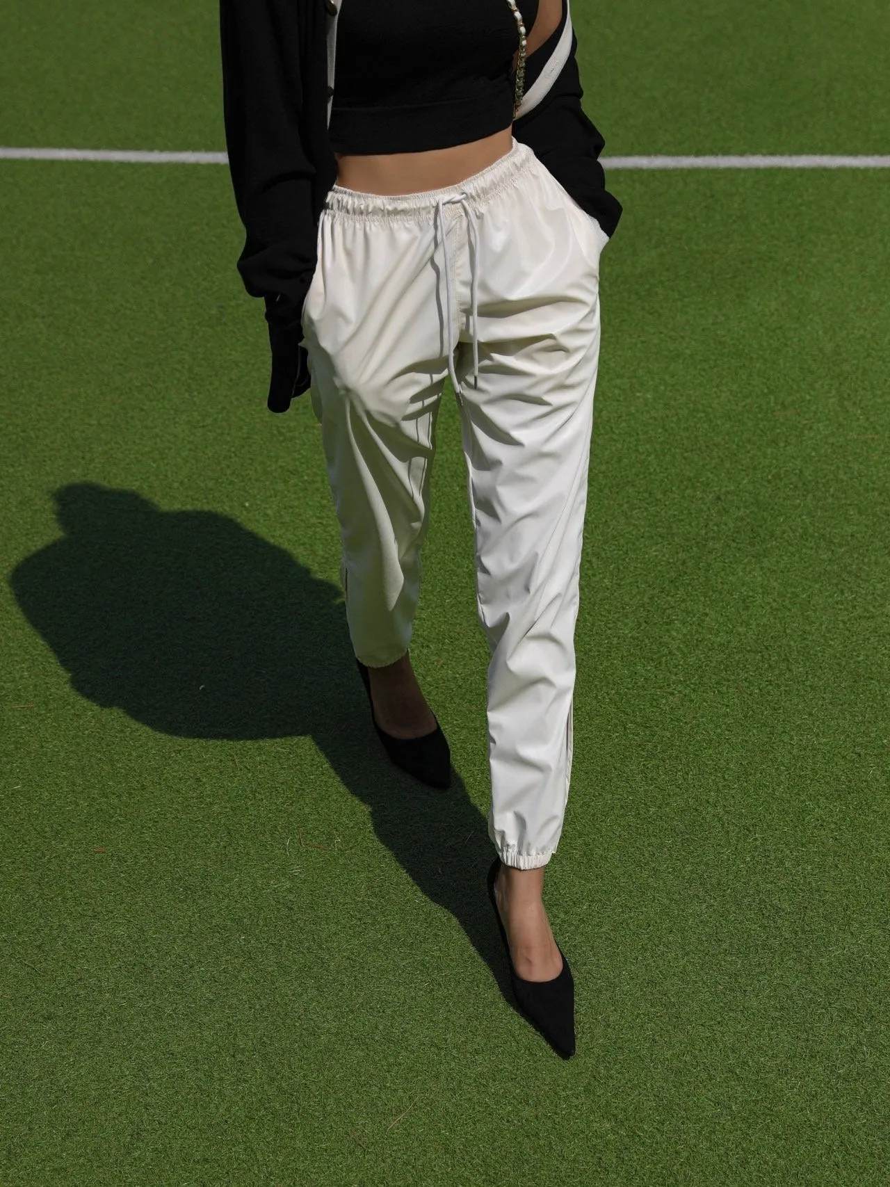 SOFT VEGAN LEATHER JOGGER PANTS