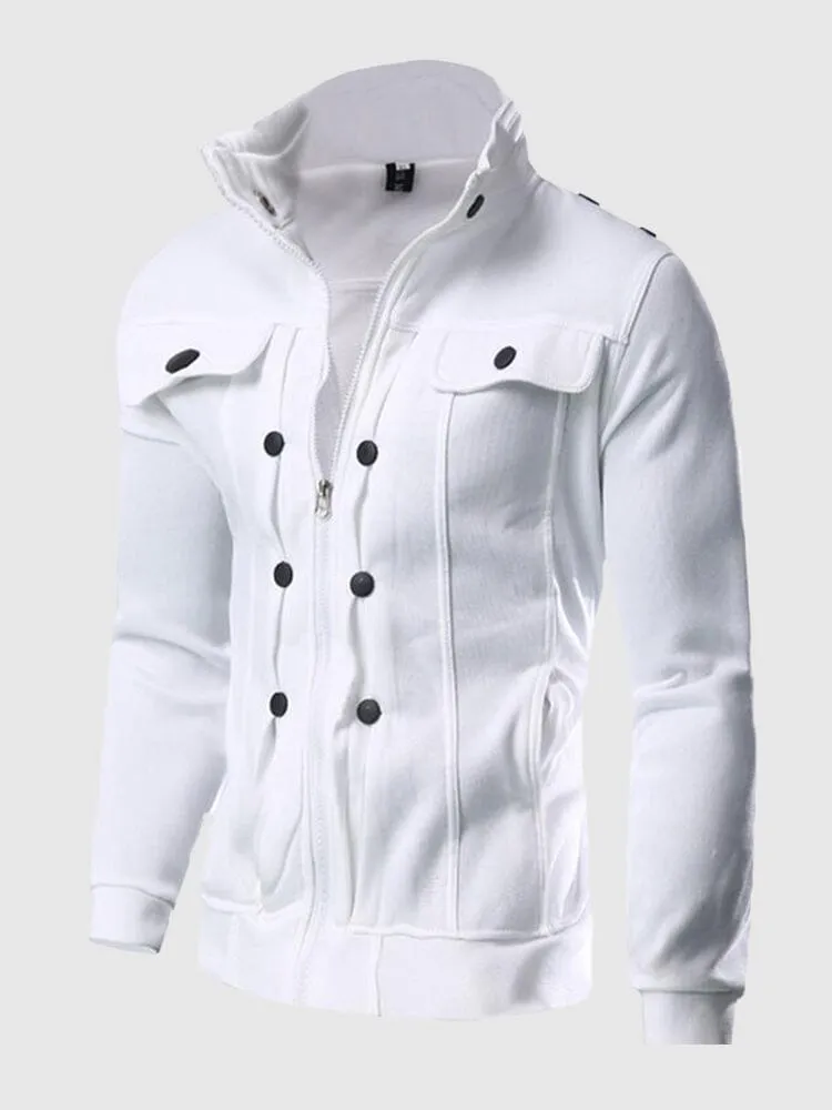 Stand Collar Zipper Coat