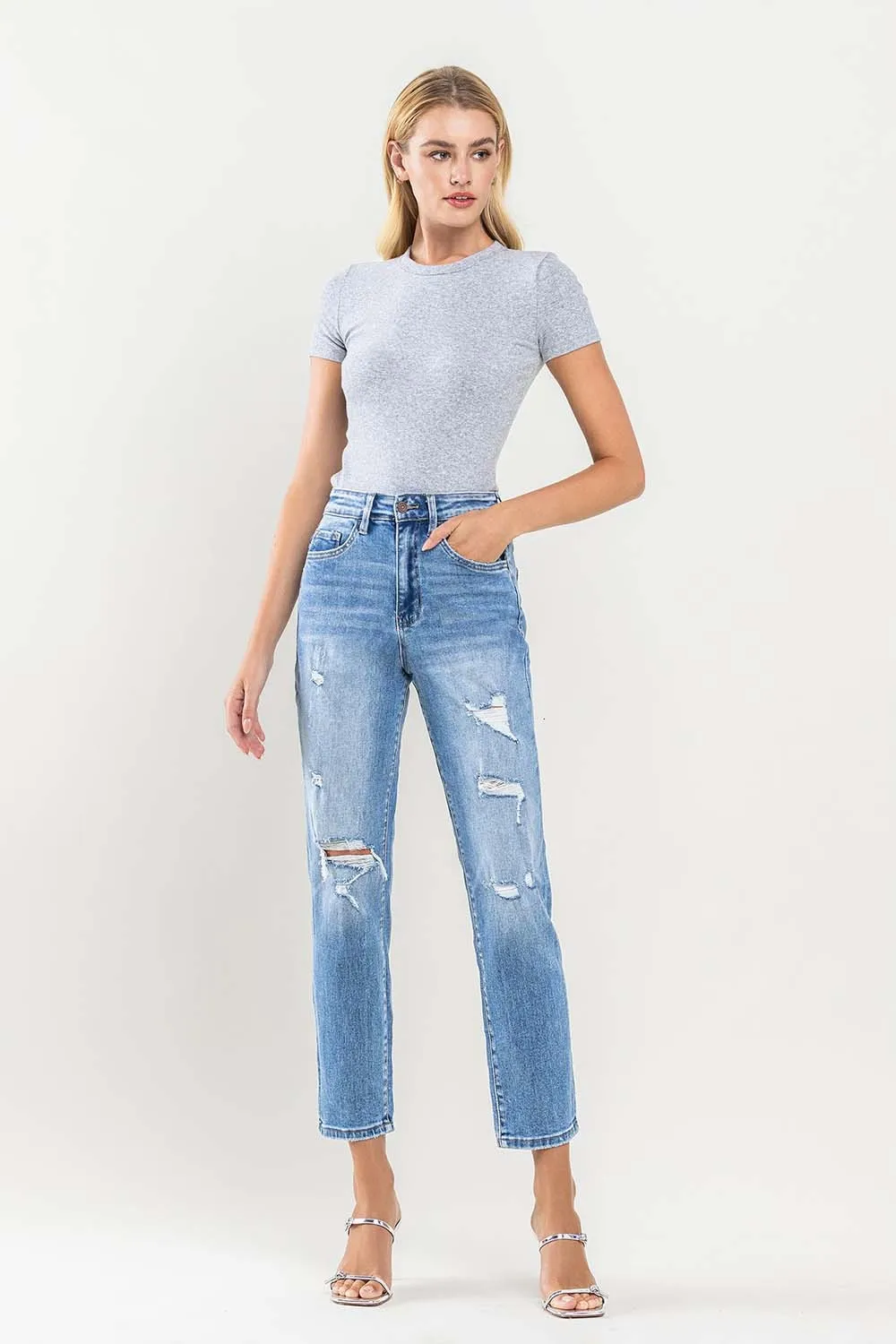 Stretch Mom Jeans - Scartch