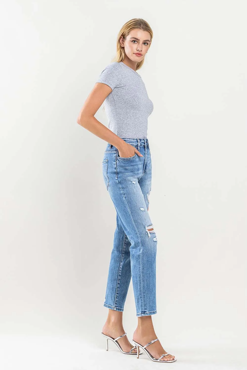 Stretch Mom Jeans - Scartch