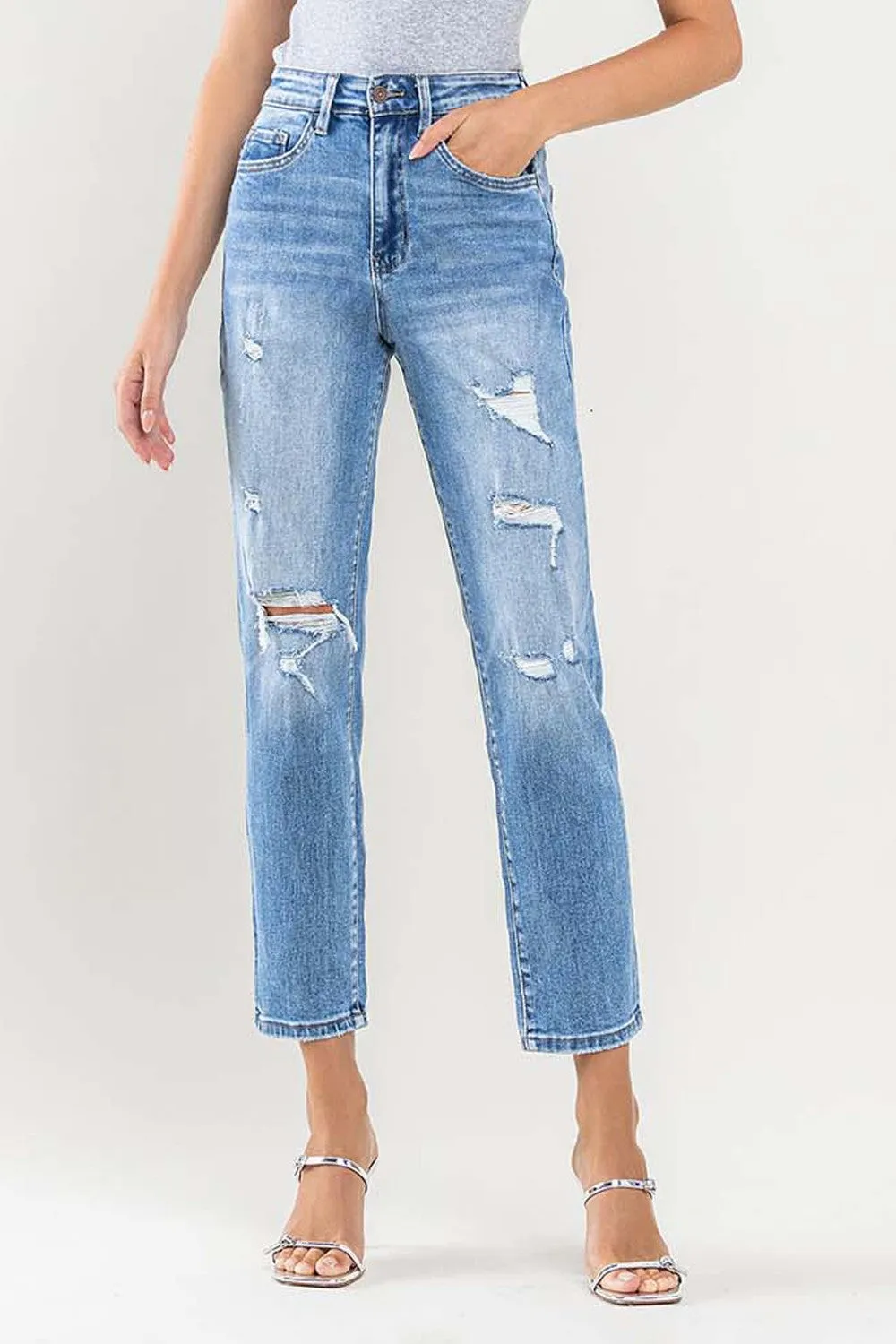 Stretch Mom Jeans - Scartch