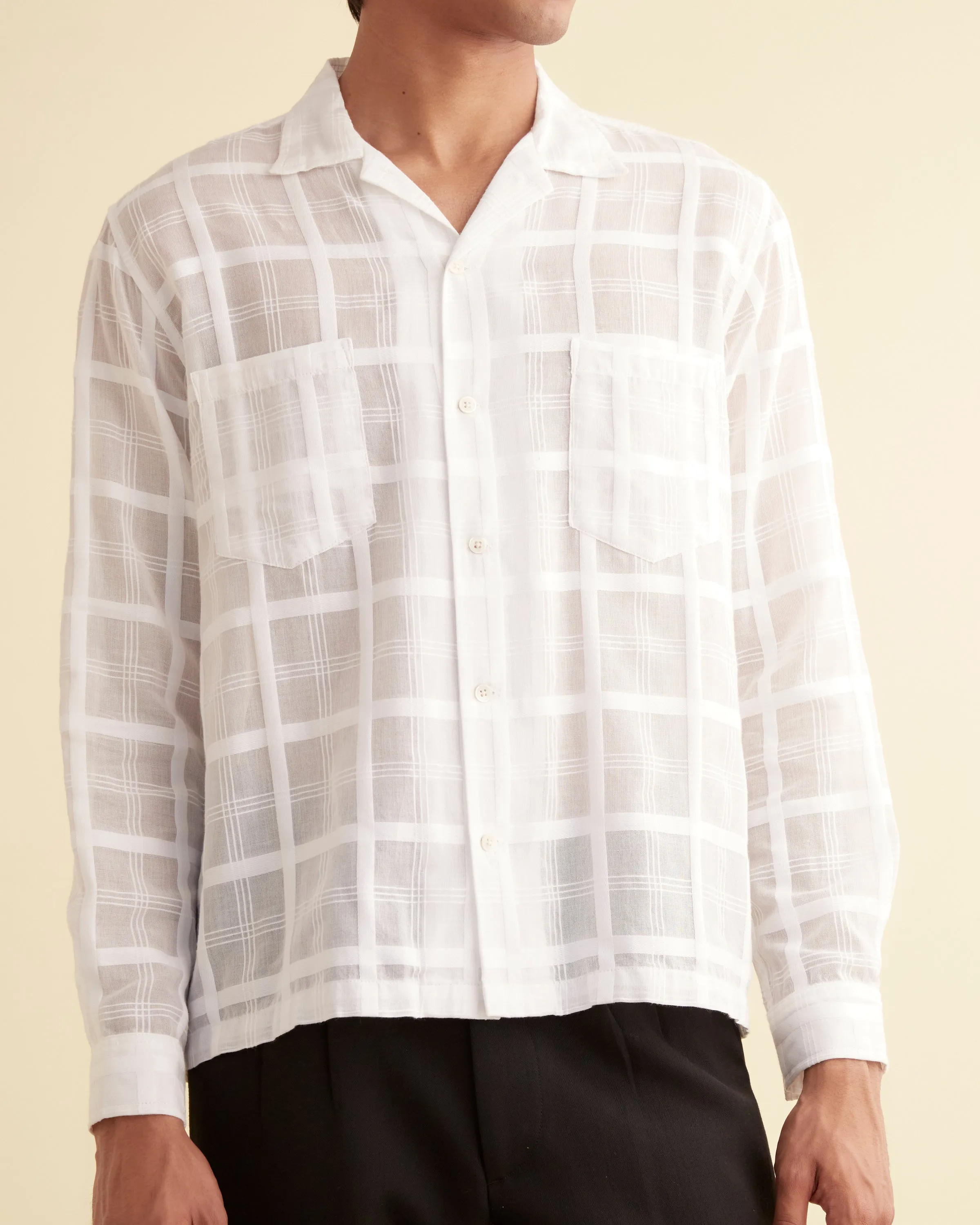 Tonal Plaid Long Sleeve Shirt